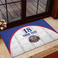 Custom Haiti Football Rubber Doormat Les Grenadiers Veve Haitian Vodou White Version - Wonder Print Shop