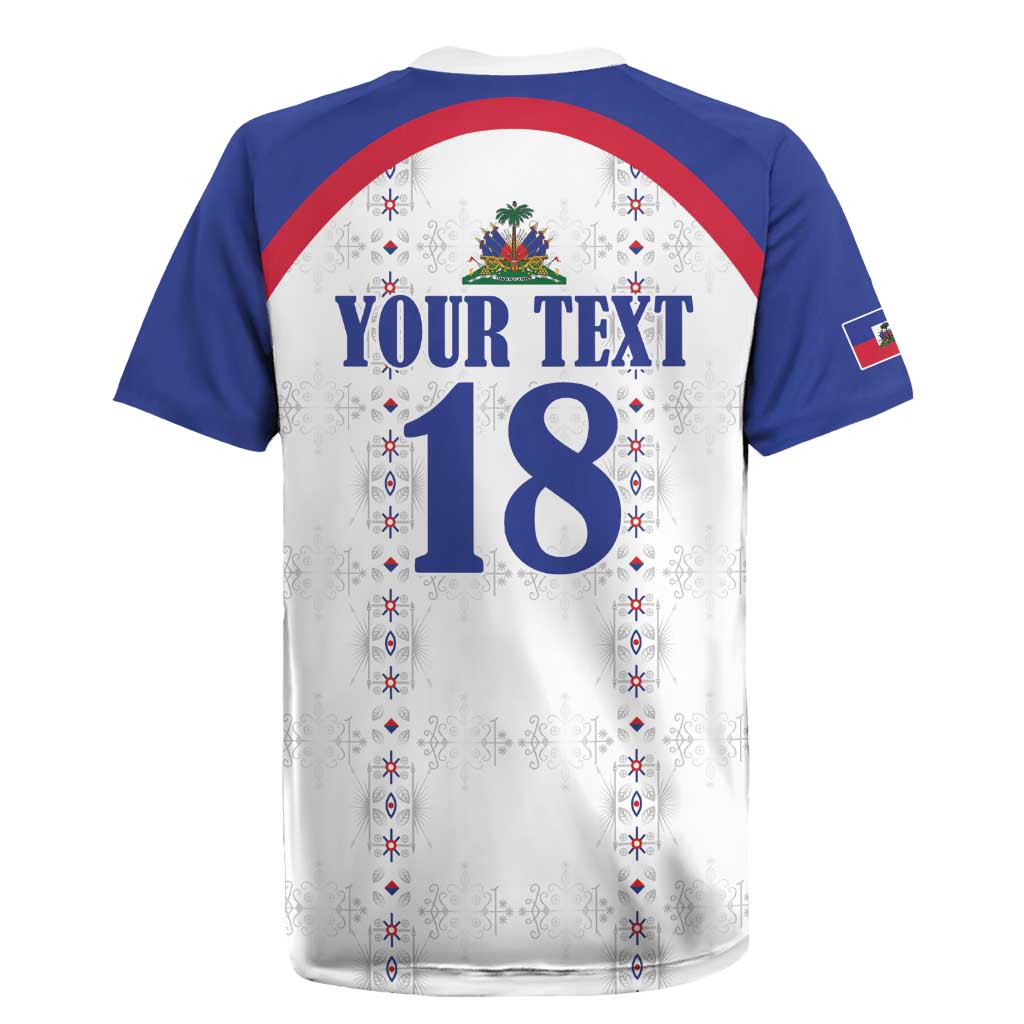 Custom Haiti Football Rugby Jersey Les Grenadiers Veve Haitian Vodou White Version - Wonder Print Shop