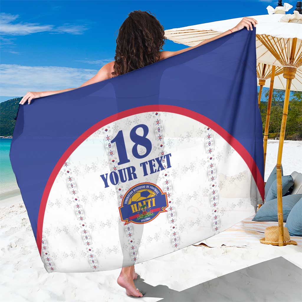 Custom Haiti Football Sarong Les Grenadiers Veve Haitian Vodou White Version - Wonder Print Shop