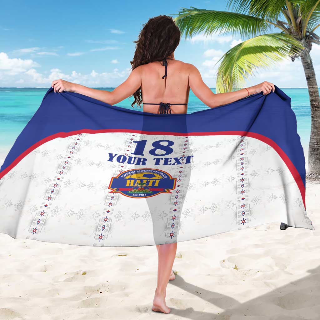 Custom Haiti Football Sarong Les Grenadiers Veve Haitian Vodou White Version - Wonder Print Shop