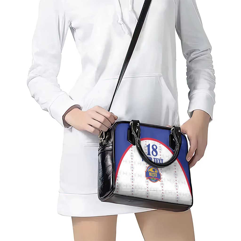 Custom Haiti Football Shoulder Handbag Les Grenadiers Veve Haitian Vodou White Version - Wonder Print Shop