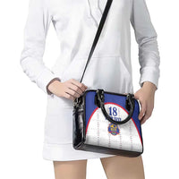 Custom Haiti Football Shoulder Handbag Les Grenadiers Veve Haitian Vodou White Version - Wonder Print Shop