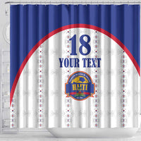 Custom Haiti Football Shower Curtain Les Grenadiers Veve Haitian Vodou White Version - Wonder Print Shop