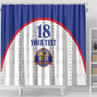 Custom Haiti Football Shower Curtain Les Grenadiers Veve Haitian Vodou White Version - Wonder Print Shop