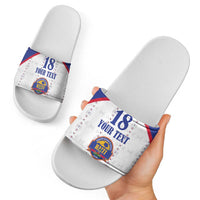 Custom Haiti Football Slide Sandals Les Grenadiers Veve Haitian Vodou White Version - Wonder Print Shop