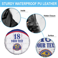 Custom Haiti Football Spare Tire Cover Les Grenadiers Veve Haitian Vodou White Version - Wonder Print Shop