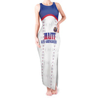 Custom Haiti Football Tank Maxi Dress Les Grenadiers Veve Haitian Vodou White Version - Wonder Print Shop
