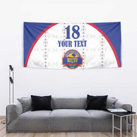 Custom Haiti Football Tapestry Les Grenadiers Veve Haitian Vodou White Version - Wonder Print Shop