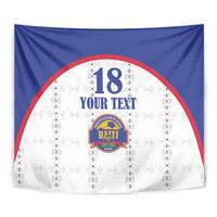 Custom Haiti Football Tapestry Les Grenadiers Veve Haitian Vodou White Version - Wonder Print Shop