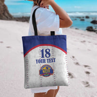 Custom Haiti Football Tote Bag Les Grenadiers Veve Haitian Vodou White Version - Wonder Print Shop