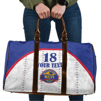 Custom Haiti Football Travel Bag Les Grenadiers Veve Haitian Vodou White Version - Wonder Print Shop