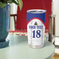 Custom Haiti Football Tumbler Cup Les Grenadiers Veve Haitian Vodou White Version - Wonder Print Shop