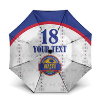 Custom Haiti Football Umbrella Les Grenadiers Veve Haitian Vodou White Version - Wonder Print Shop