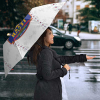 Custom Haiti Football Umbrella Les Grenadiers Veve Haitian Vodou White Version - Wonder Print Shop