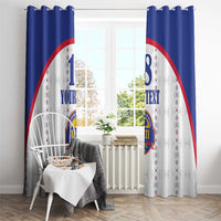 Custom Haiti Football Window Curtain Les Grenadiers Veve Haitian Vodou White Version - Wonder Print Shop