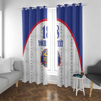 Custom Haiti Football Window Curtain Les Grenadiers Veve Haitian Vodou White Version - Wonder Print Shop