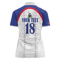 Custom Haiti Football Women Polo Shirt Les Grenadiers Veve Haitian Vodou White Version - Wonder Print Shop