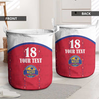 Custom Haiti Football Laundry Basket Les Grenadiers Veve Haitian Vodou Red Version - Wonder Print Shop