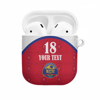 Custom Haiti Football AirPods Case Les Grenadiers Veve Haitian Vodou Red Version - Wonder Print Shop