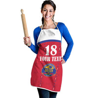 Custom Haiti Football Apron Les Grenadiers Veve Haitian Vodou Red Version - Wonder Print Shop