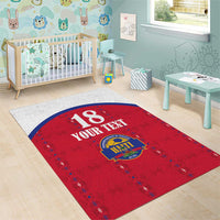 Custom Haiti Football Area Rug Les Grenadiers Veve Haitian Vodou Red Version - Wonder Print Shop