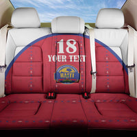 Custom Haiti Football Back Car Seat Cover Les Grenadiers Veve Haitian Vodou Red Version - Wonder Print Shop