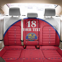 Custom Haiti Football Back Car Seat Cover Les Grenadiers Veve Haitian Vodou Red Version - Wonder Print Shop