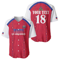 Custom Haiti Football Baseball Jersey Les Grenadiers Veve Haitian Vodou Red Version - Wonder Print Shop