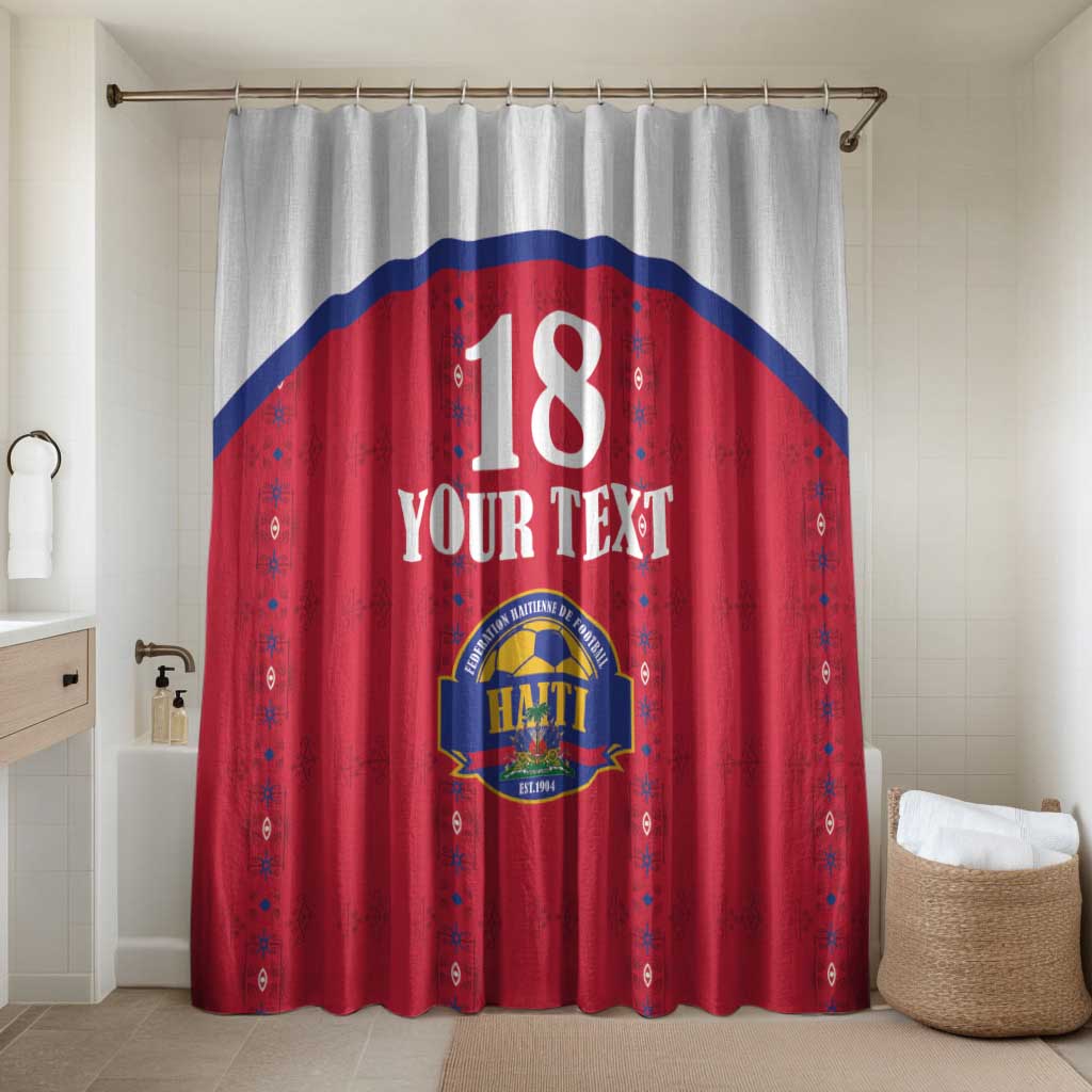 Custom Haiti Football Bathroom Set Les Grenadiers Veve Haitian Vodou Red Version - Wonder Print Shop