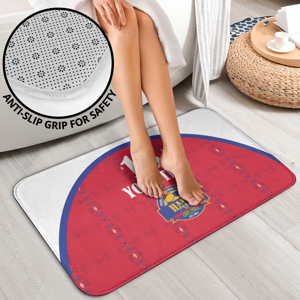 Custom Haiti Football Bathroom Set Les Grenadiers Veve Haitian Vodou Red Version - Wonder Print Shop