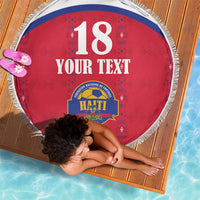 Custom Haiti Football Beach Blanket Les Grenadiers Veve Haitian Vodou Red Version - Wonder Print Shop