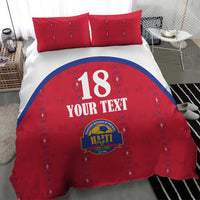Custom Haiti Football Bedding Set Les Grenadiers Veve Haitian Vodou Red Version - Wonder Print Shop