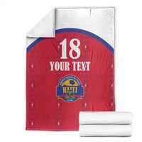 Custom Haiti Football Blanket Les Grenadiers Veve Haitian Vodou Red Version - Wonder Print Shop