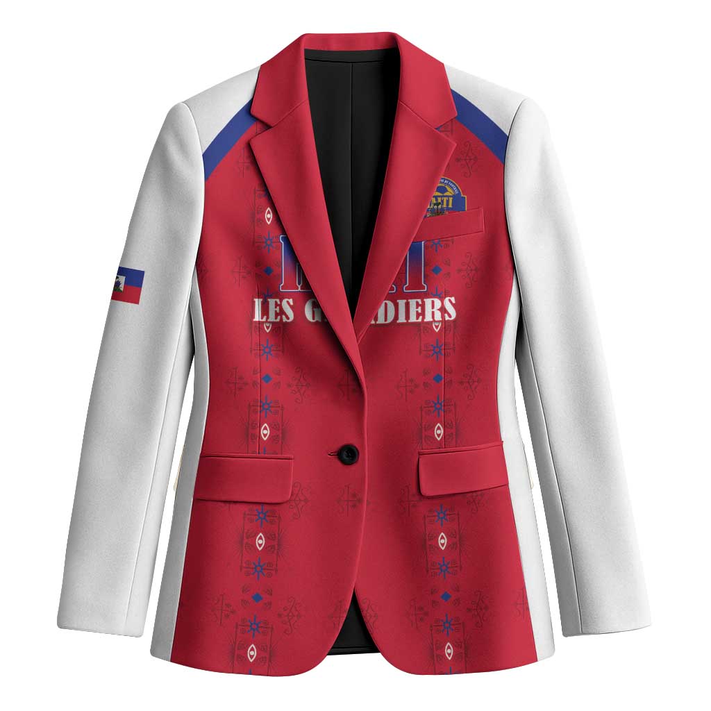 Custom Haiti Football Blazer Les Grenadiers Veve Haitian Vodou Red Version - Wonder Print Shop