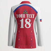 Custom Haiti Football Blazer Les Grenadiers Veve Haitian Vodou Red Version - Wonder Print Shop