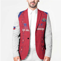 Custom Haiti Football Blazer Les Grenadiers Veve Haitian Vodou Red Version - Wonder Print Shop