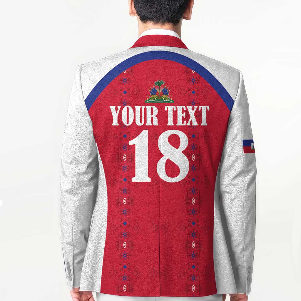 Custom Haiti Football Blazer Les Grenadiers Veve Haitian Vodou Red Version - Wonder Print Shop