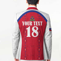 Custom Haiti Football Blazer Les Grenadiers Veve Haitian Vodou Red Version - Wonder Print Shop