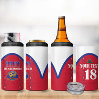 Custom Haiti Football 4 in 1 Can Cooler Tumbler Les Grenadiers Veve Haitian Vodou Red Version - Wonder Print Shop