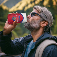 Custom Haiti Football 4 in 1 Can Cooler Tumbler Les Grenadiers Veve Haitian Vodou Red Version - Wonder Print Shop