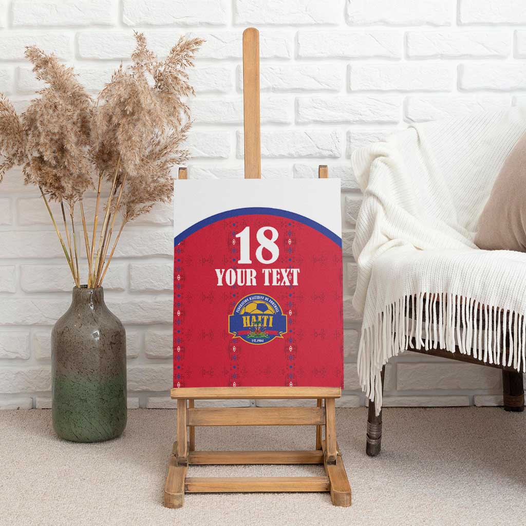 Custom Haiti Football Canvas Wall Art Les Grenadiers Veve Haitian Vodou Red Version - Wonder Print Shop
