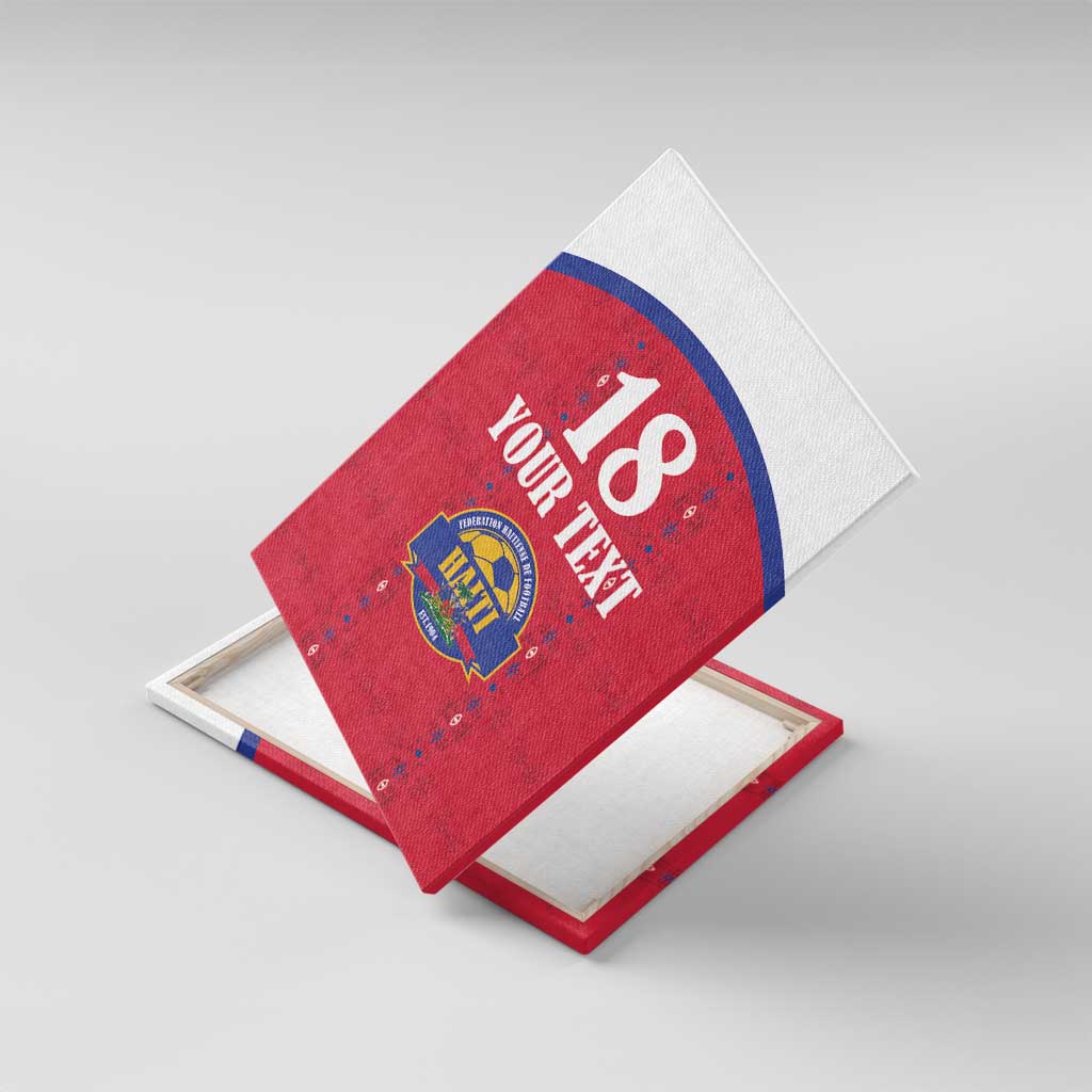 Custom Haiti Football Canvas Wall Art Les Grenadiers Veve Haitian Vodou Red Version - Wonder Print Shop