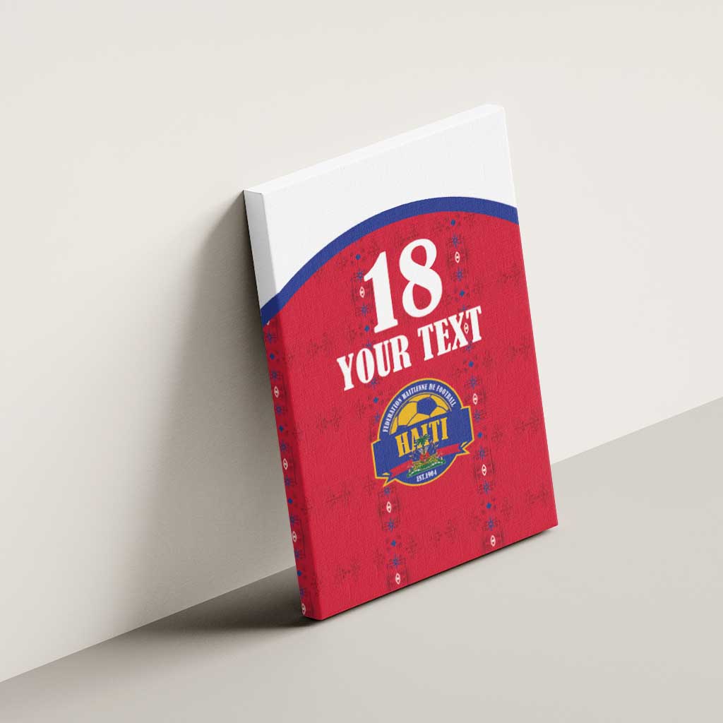 Custom Haiti Football Canvas Wall Art Les Grenadiers Veve Haitian Vodou Red Version - Wonder Print Shop