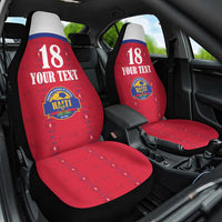 Custom Haiti Football Car Seat Cover Les Grenadiers Veve Haitian Vodou Red Version - Wonder Print Shop