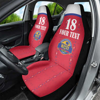 Custom Haiti Football Car Seat Cover Les Grenadiers Veve Haitian Vodou Red Version - Wonder Print Shop