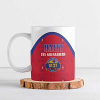 Custom Haiti Football Ceramic Mug Les Grenadiers Veve Haitian Vodou Red Version - Wonder Print Shop