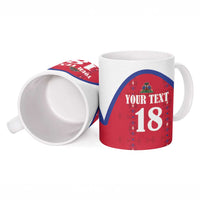 Custom Haiti Football Ceramic Mug Les Grenadiers Veve Haitian Vodou Red Version - Wonder Print Shop