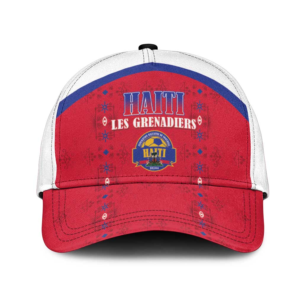 Haiti Football Classic Cap Les Grenadiers Veve Haitian Vodou Red Version - Wonder Print Shop
