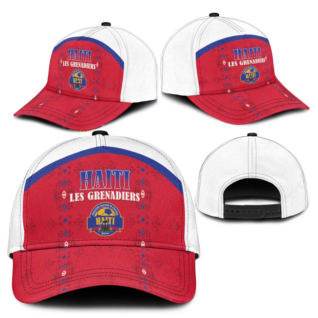 Haiti Football Classic Cap Les Grenadiers Veve Haitian Vodou Red Version - Wonder Print Shop