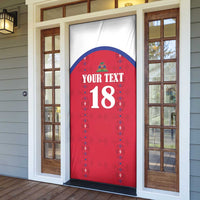 Custom Haiti Football Door Cover Les Grenadiers Veve Haitian Vodou Red Version - Wonder Print Shop